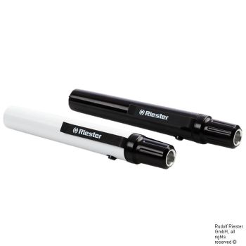 e-xam LED 2,5 V Diagnostikleuchte, schwarz mit Zungenspatelhalter