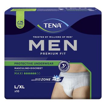 TENA Men Premium Fit Pants Maxi, Underwear Gr. L/XL (4 x 10 Stck.)