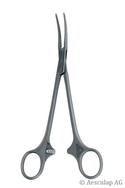 SUSI Arterienklemmen Birkett, gebogen, 18