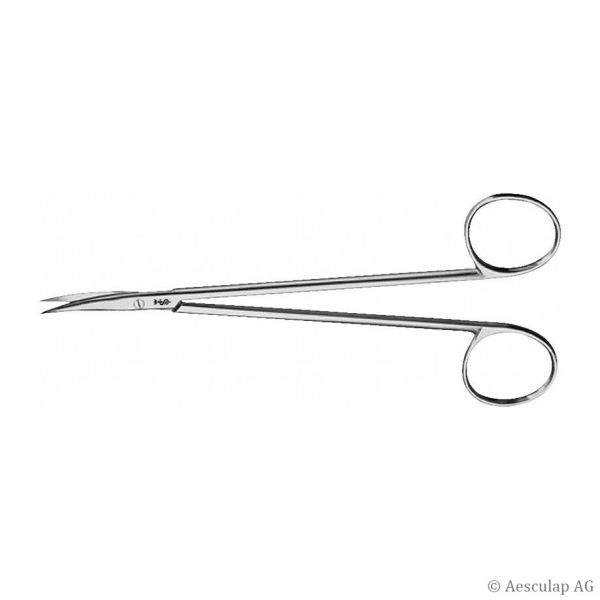 Nerv-Präparierschere gebogen, 15 cm