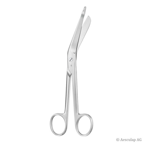 Lister Verbandschere seitwärts gewinkelt 1 Blatt mit Knopf