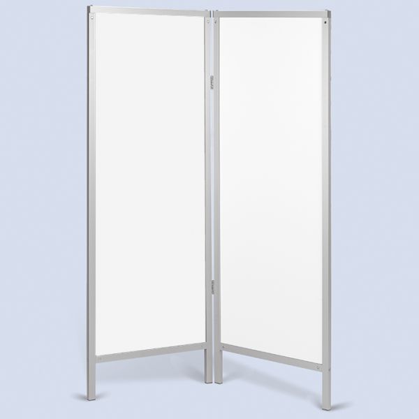 Wandschirm 2-flügelig, Farbe: weiß/weiß 0