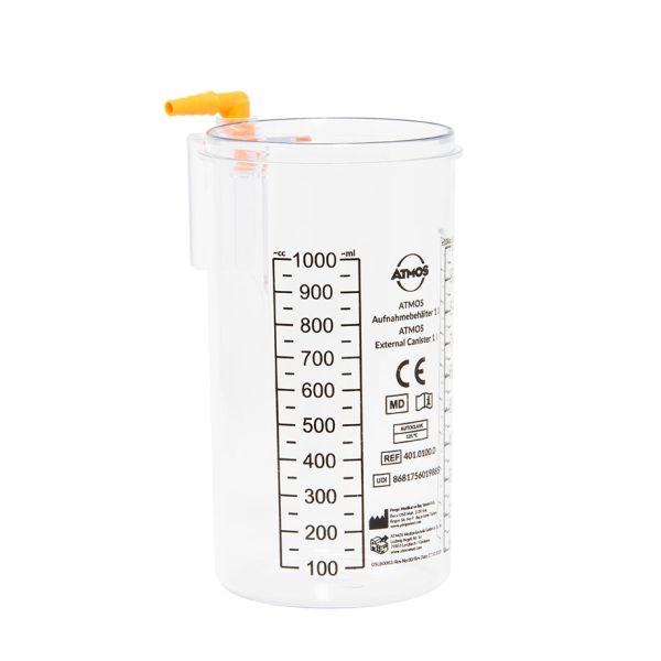 ATMOS-Aufnahmebehälter 1 Ltr. Einweg-Absaugsystem