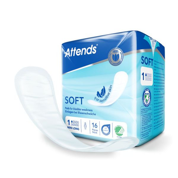 Attends Soft 1 Mini Long Inkontinenzeinlagen (16 Stck.)