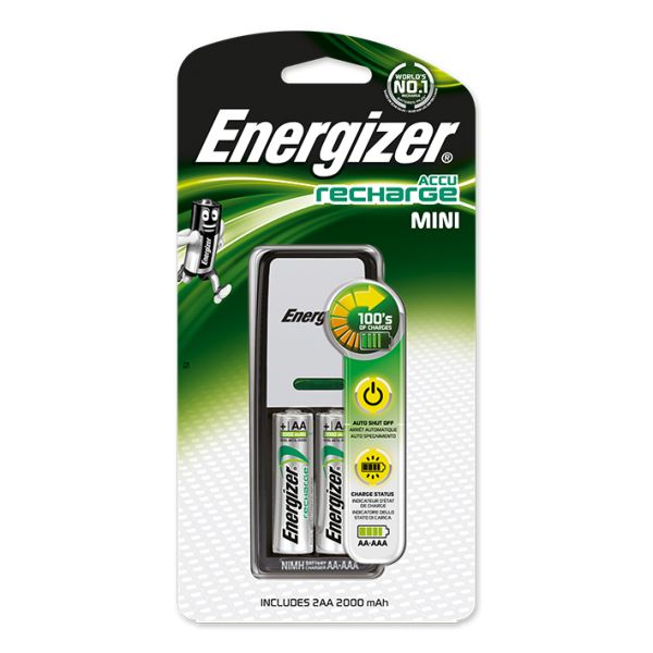 Energizer Ladegerät Mini Charger inkl. 2 Power Plus Mignon 1