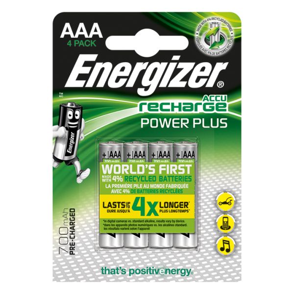 Energizer NiMH Akkumulatoren Power Plus Micro AAA HR03 1