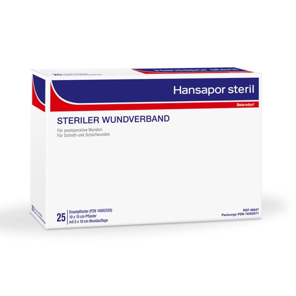 Hansapor steril Wundverband, 10 x 15 cm (25 Stck.)