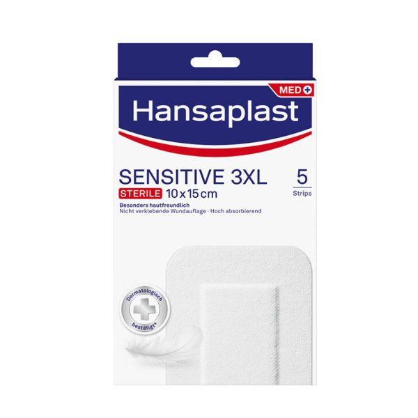 Hansaplast Sensitive 3XL Grosspflaster, 10 x 15 cm