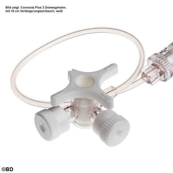 BD Connecta Plus 3 Dreiwegehahn, mit 10 cm Verlängerungsschlauch