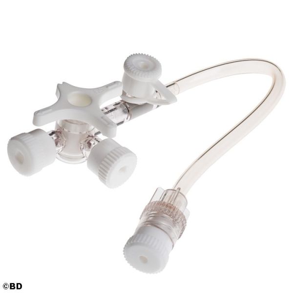 BD Connecta Plus 3 Dreiwegehahn, mit 7 cm Verlängerungsschlauch