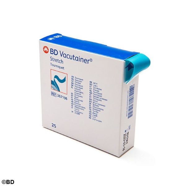 BD Vacutainer Stretch Tourniquet, Einmal-Stauschläuche latexfrei (25 Stck)