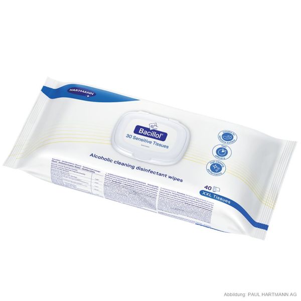 Bacillol 30 Sensitive Tissues XXL Schnelldesinfektionstücher (40 T.)