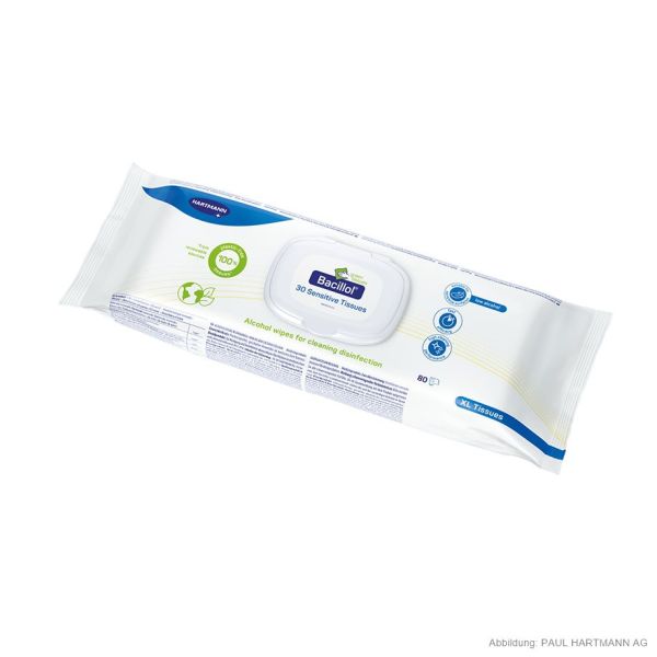 Bacillol 30 Sensitive Green Tissues XL Flächendesinfektionstücher (80 Stck.)
