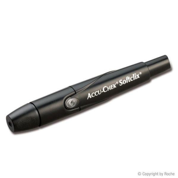 Accu-Chek Softclix Stechhilfe schwarz, inkl. 25 Accu-Chek Softclix Lanzetten