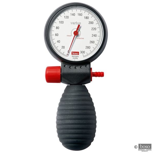 boso varius Blutdruckmessgerät Ø 60 mm schwarz m. Klettenmanschette Einschlauch
