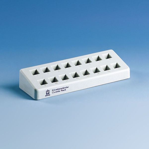 Küvettenständer, PP, grau für 16 Küvetten