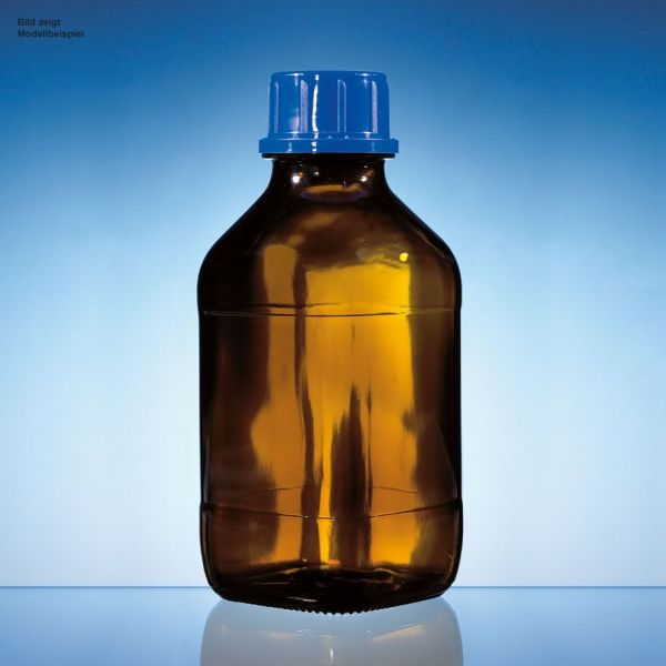 Gewindeflasche, Braunglas, 1000 ml, mit Schraubkappe