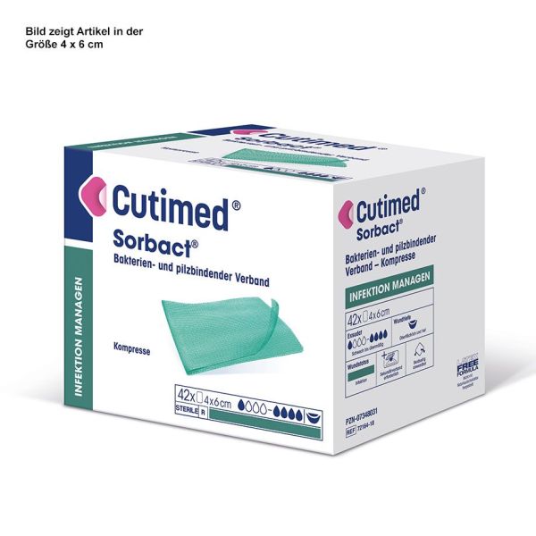 Cutimed Sorbact Kompressen, 4 x 6 cm