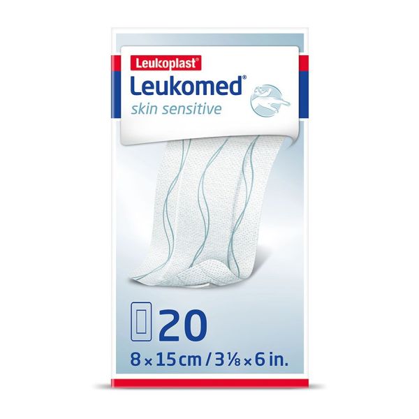 Leukomed skin sensitive steril, Vlies- Wundverband 8 cm x 15 cm (20 Stck.)