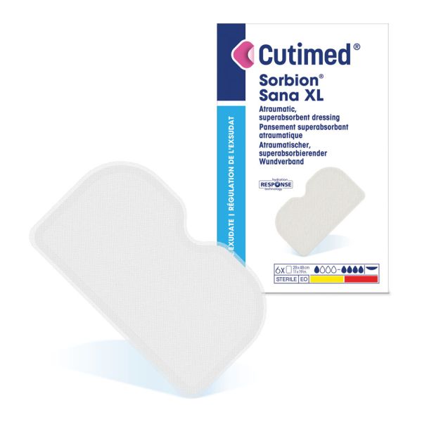 Cutimed Sorbion Sana XL Wundauflagen 48 x 28 cm steril (6 Stck.)