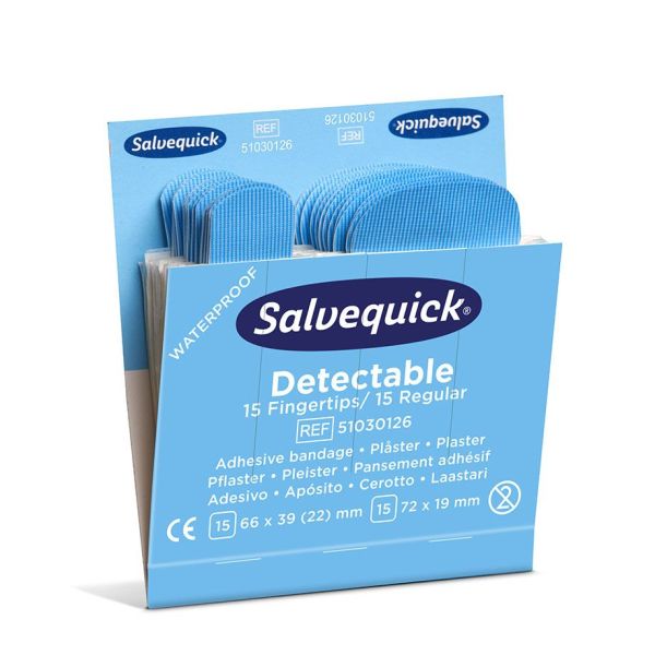 Salvequick Pflastermix Blue Detectable Refill (30 Strips)