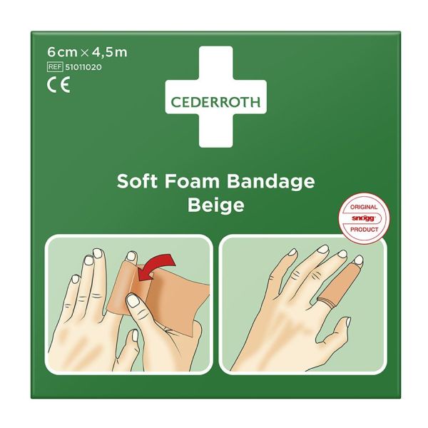 Cederroth Soft Foam Bandage Beige selbstklebendes Pflaster 6 cm x 4