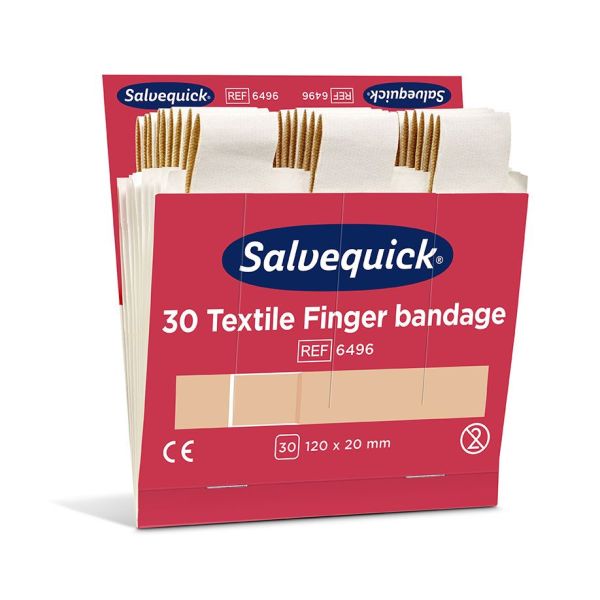 Salvequick Fingerverband Textil 120 x 20 mm Refill (30 Strips)