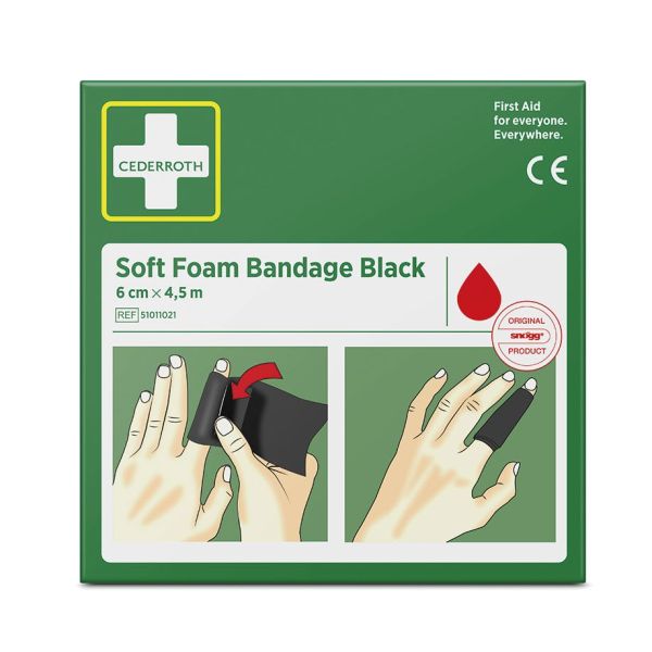 Cederroth Soft Foam Bandage Black selbstklebendes Pflaster 6 cm x 4