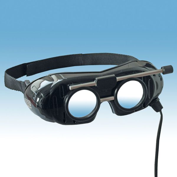 Nystagmusbrille nach Frenzel mit klappbaren Gläsern