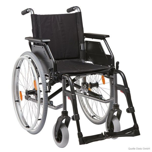 Faltrollstuhl Caneo_B anthrazit Bezug Nylon schwarz Sitzbreite 48 cm