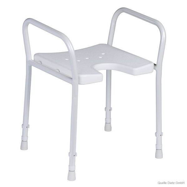 Duschhocker mit Armlehnen starr, weiß