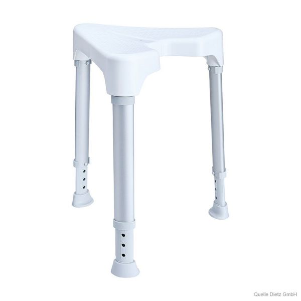 TAYO Duschhocker dreieckig, weiß, Stuhlbeine silber