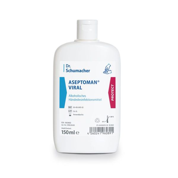 Aseptoman viral parfümfrei 150 ml Kittelflasche Händedesinfektion