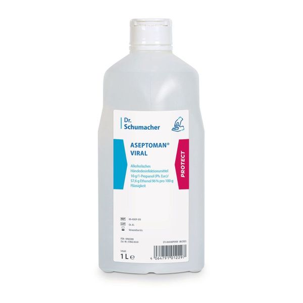 Aseptoman viral parfümfrei 1 Ltr. Spenderflasche Händedesinfektion