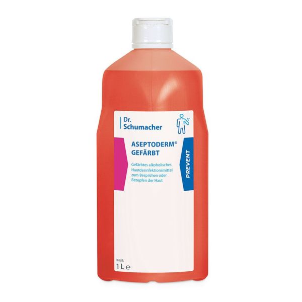 Aseptoderm gefärbt 1 Ltr. Descoflexflasche Hautdesinfektion