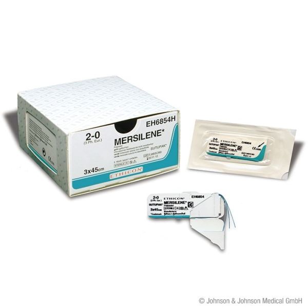 MERSILENE 2/0=3 grün geflochten Nahtmaterial Fadenlänge 3 x 45cm(36Stck)