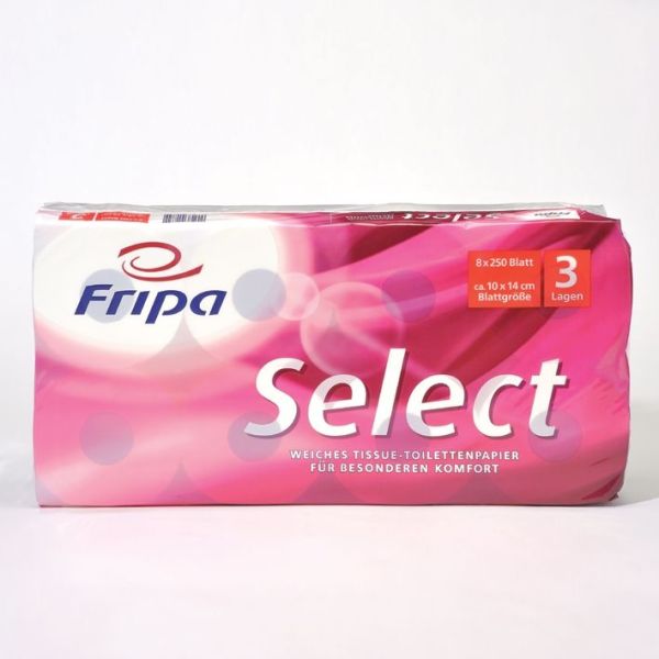 Fripa - Toilettenpapier select, 3-lagig (6 Pack à 8 x 250 Bl.)