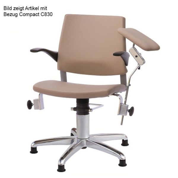 Blutentnahmestuhl Serie 22, mit Gleitern und beweglicher Rückenlehne