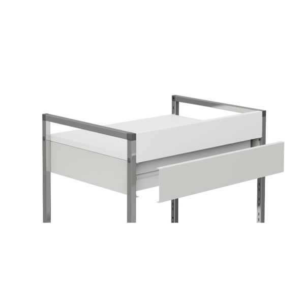 Schubladenrückblende weiß, 100 mm hoch, für Variocar 60