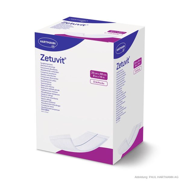 Zetuvit Saugkompressen steril 20 x 40 cm (5 Stck.)