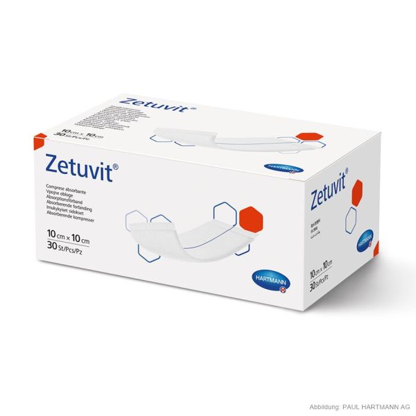 Zetuvit Saugkompressen unsteril 10 x 10 cm (30 Stck.)