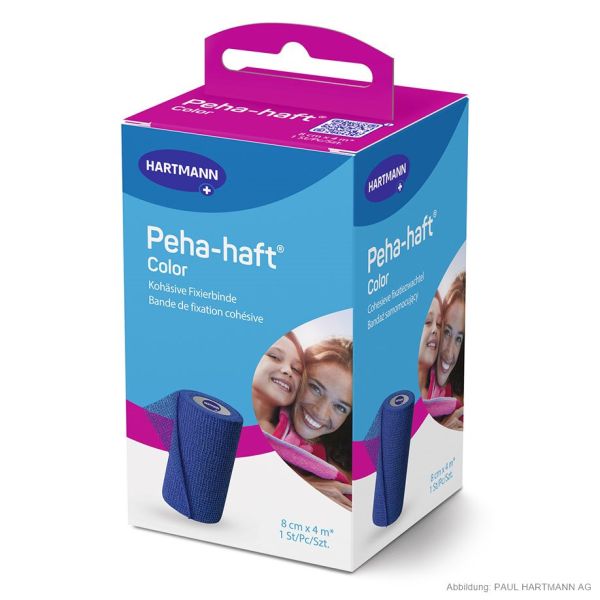 Peha-haft Color blau Fixierbinde 4 m x 8 cm einzeln verpackt