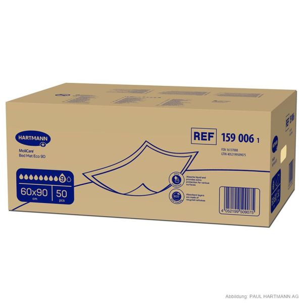 MoliCare Bed Mat Eco 9 Tropfen Krankenunterlagen 60 x 90 cm (50 Stck.)