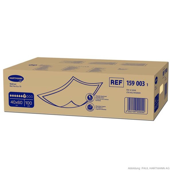 MoliCare Bed Mat Eco 7 Tropfen Krankenunterlagen 40 x 60 cm (100 Stck.)