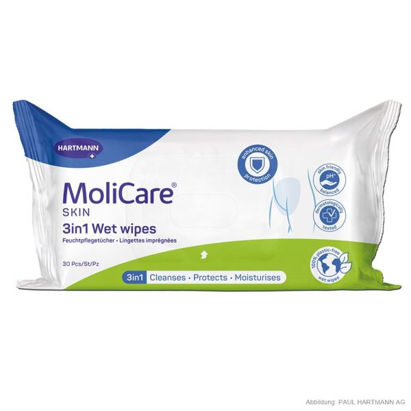 MoliCare Skin 3in1 Feuchtpflegetücher (30 Tücher)