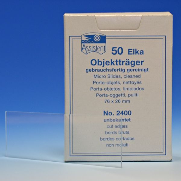 Objektträger Elka 76 x 26 mm (50 Stck.) geschnitten