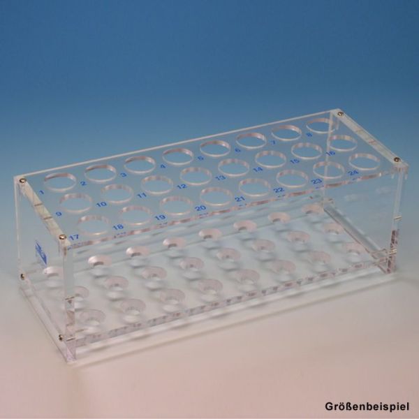 Reagenzglasgestell aus Plexiglas für 12 Gläser bis 18 mm Ø