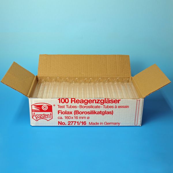 Reagenzgläser aus FIOLAX, gebördelter Rand
