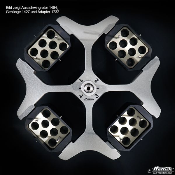 Ausschwingrotor 4-fach, ohne Gehänge, Winkel 90°