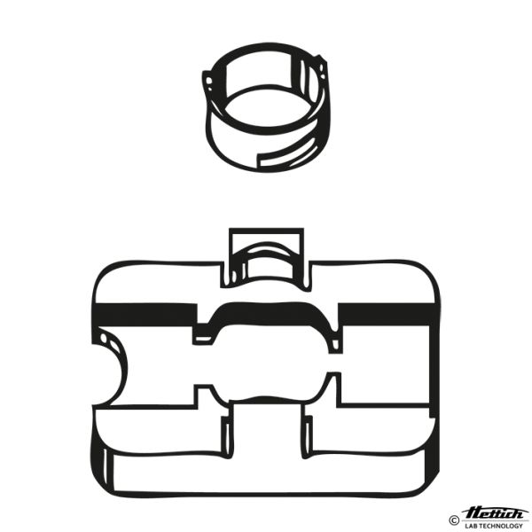 Spannplatte 1-fach mit Spannring, autoklavierbar